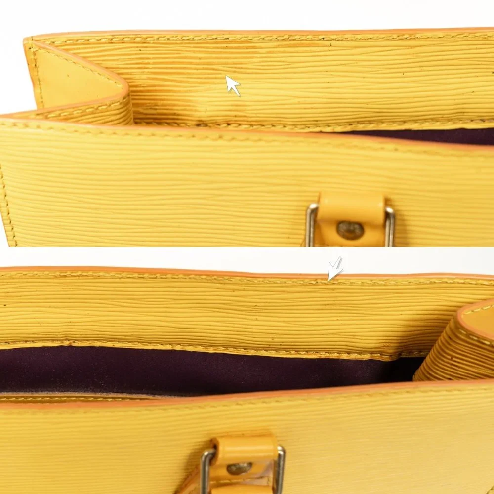 LOUIS VUITTON Large Citron Yellow Epi Leather Tote Handbag - Picture 10 of 14